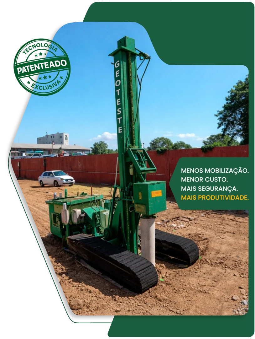 Sistema Hammer, equipamento patenteado da Geoteste para ensaio PDA